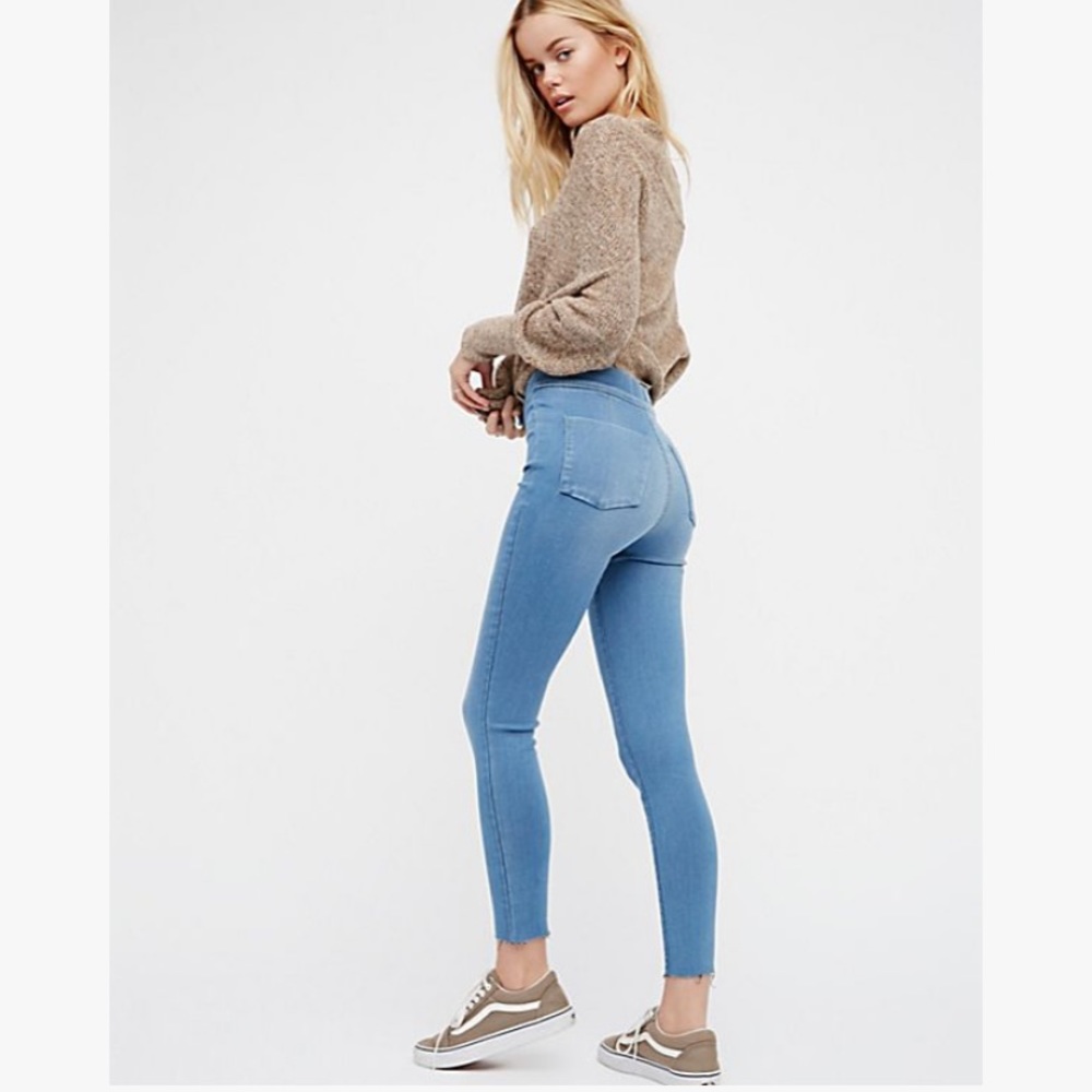 Free People Skinny Jeans with Elastic Fringe